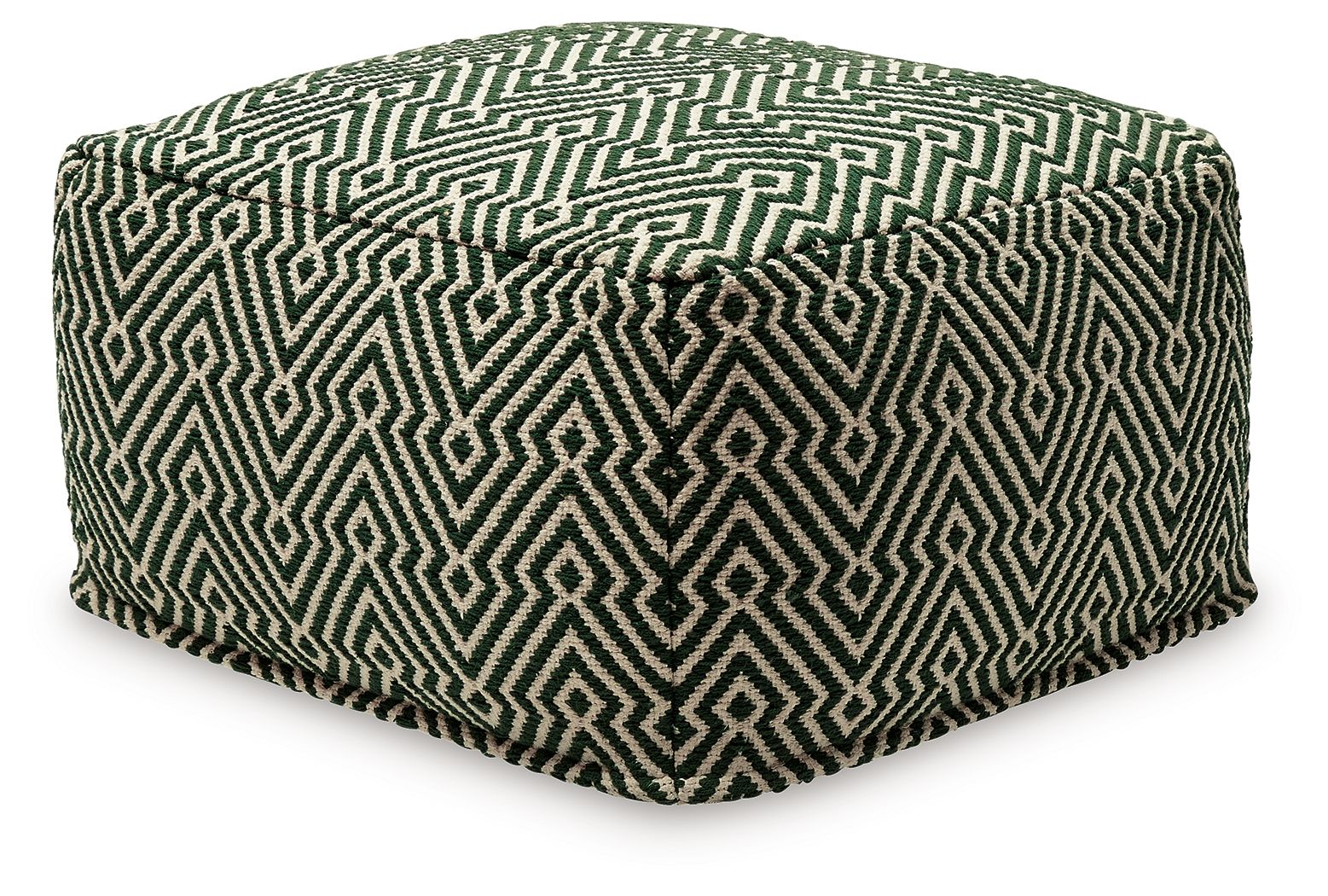 Signature Design by Ashley® Abacy - Green / Ivory - Pouf | Meri Furniture