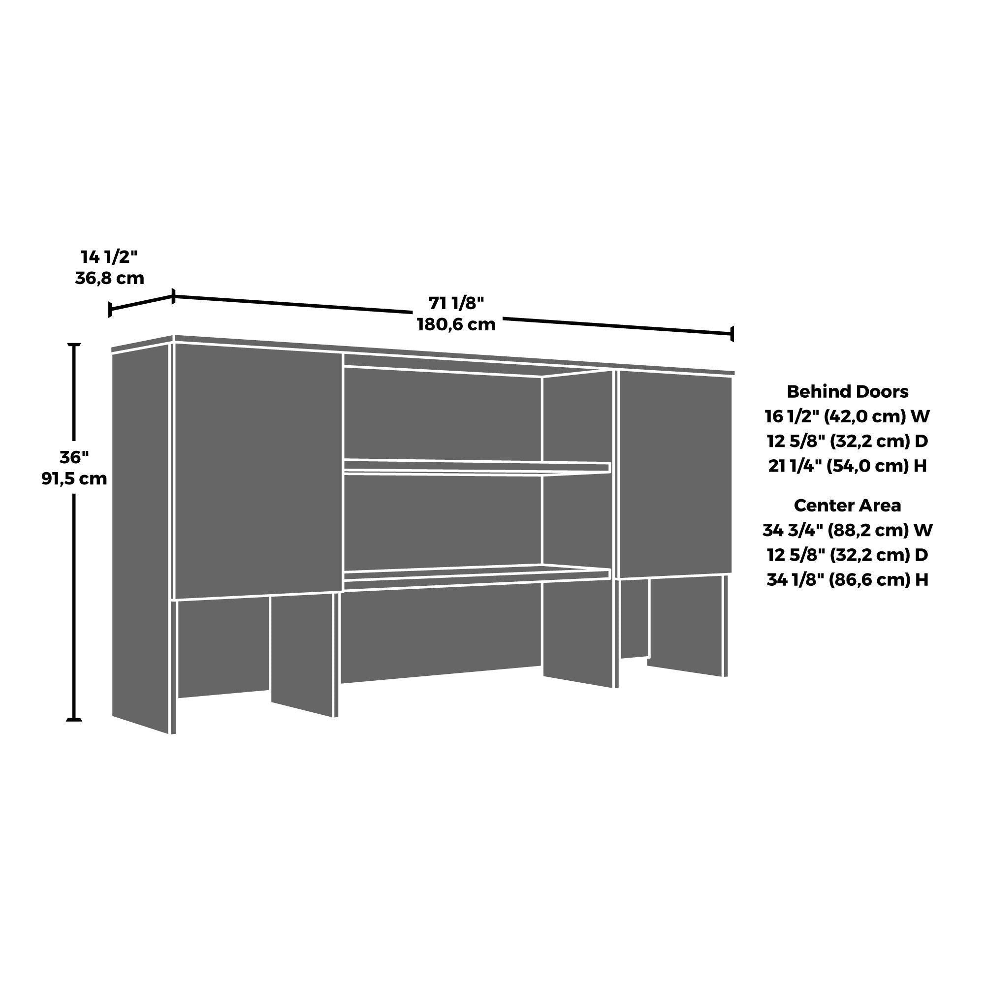 Commercial Desktop Hutch in Hudson Elm