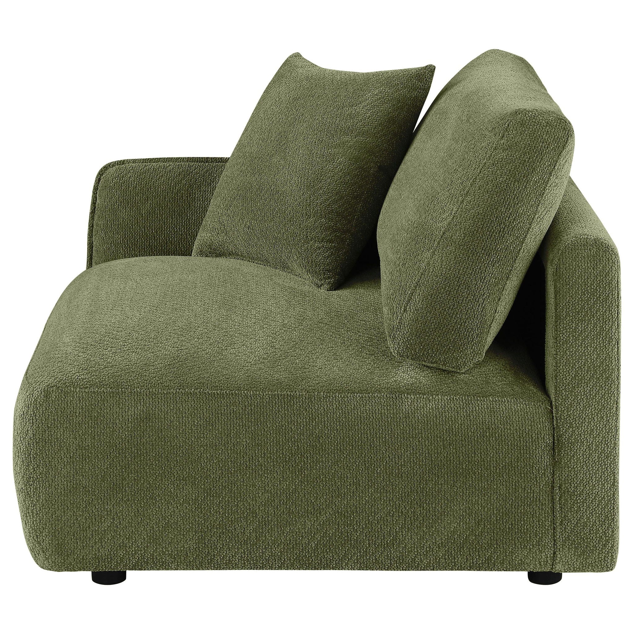Elysia Chenille Upholstered Modular LAF Chair Green