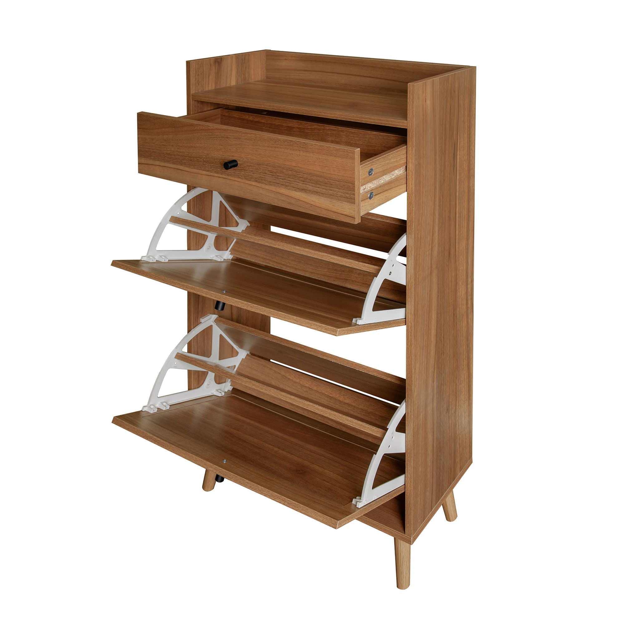 Allen - Rattan 2 Door 1 Drawer Cabinet Shoe Rack For Entrance