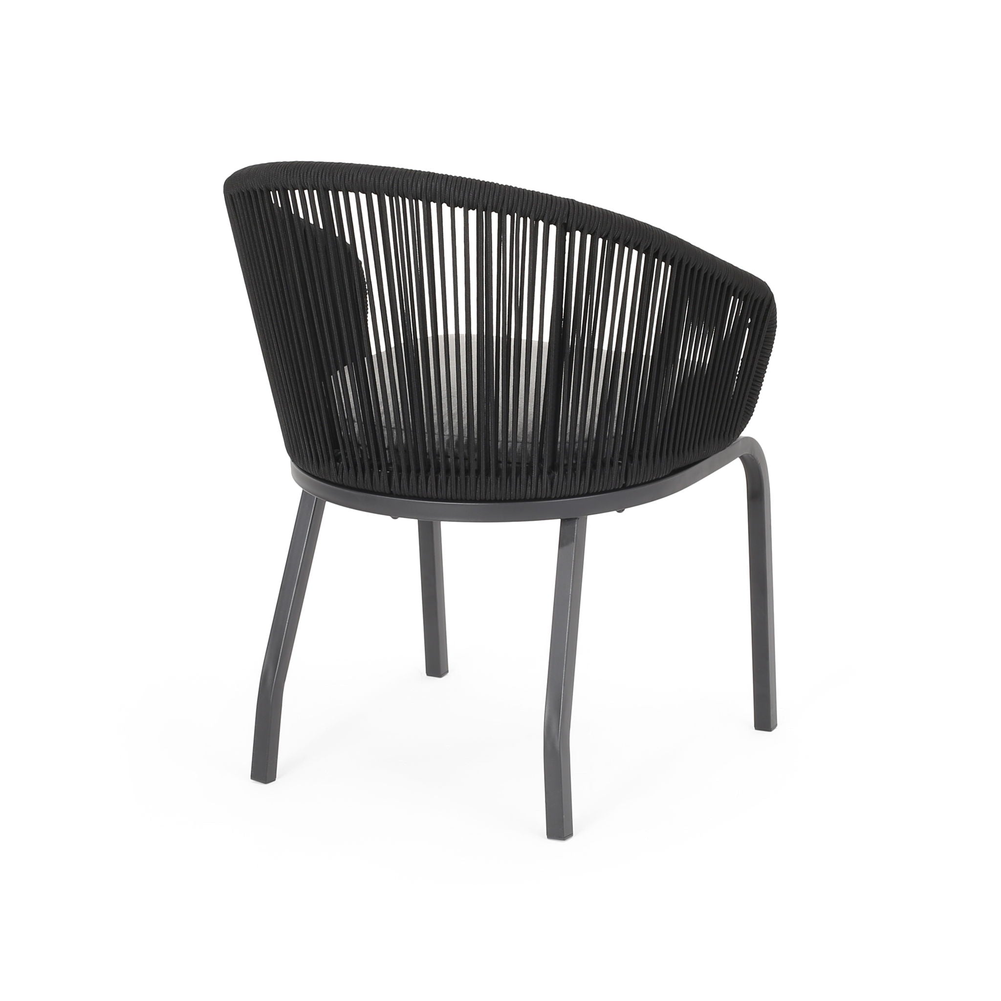 Outdoor Wicker Chair With Powder Coated Iron Legs