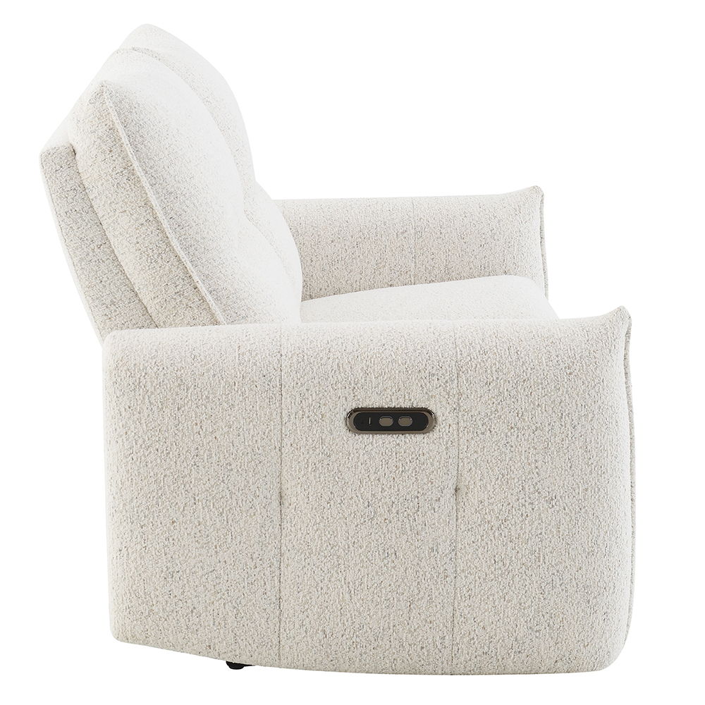 Lalisa - Power Motion Loveseat With USB Port - Cream Chenille