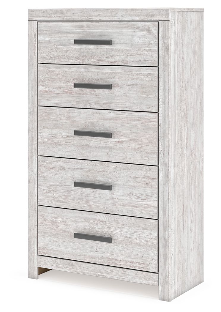 Signature Design by Ashley® Cayboni - Whitewash - Five Drawer Chest | Meri Furniture