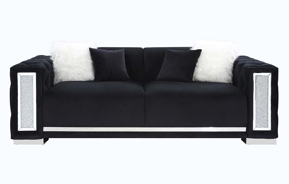 ACME Trislar - Sofa - Black Velvet | Meri Furniture