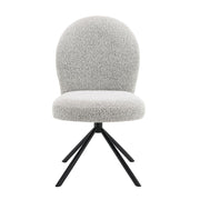 Lawton - Side Chair With Swivel Set of 2) - Gray Boucle & Black