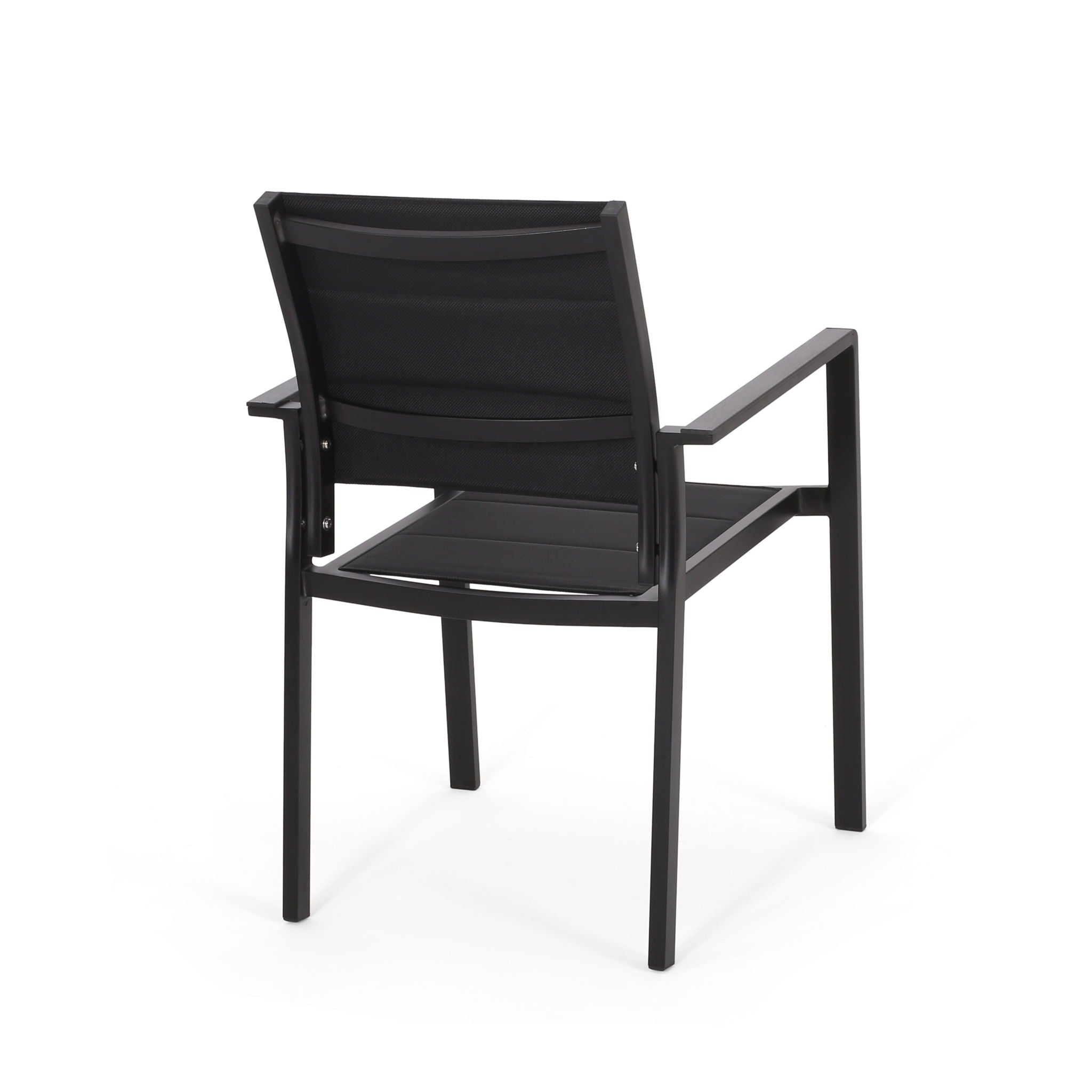 Baird - Outdoor Mesh And Aluminum Dining Chairs - Black