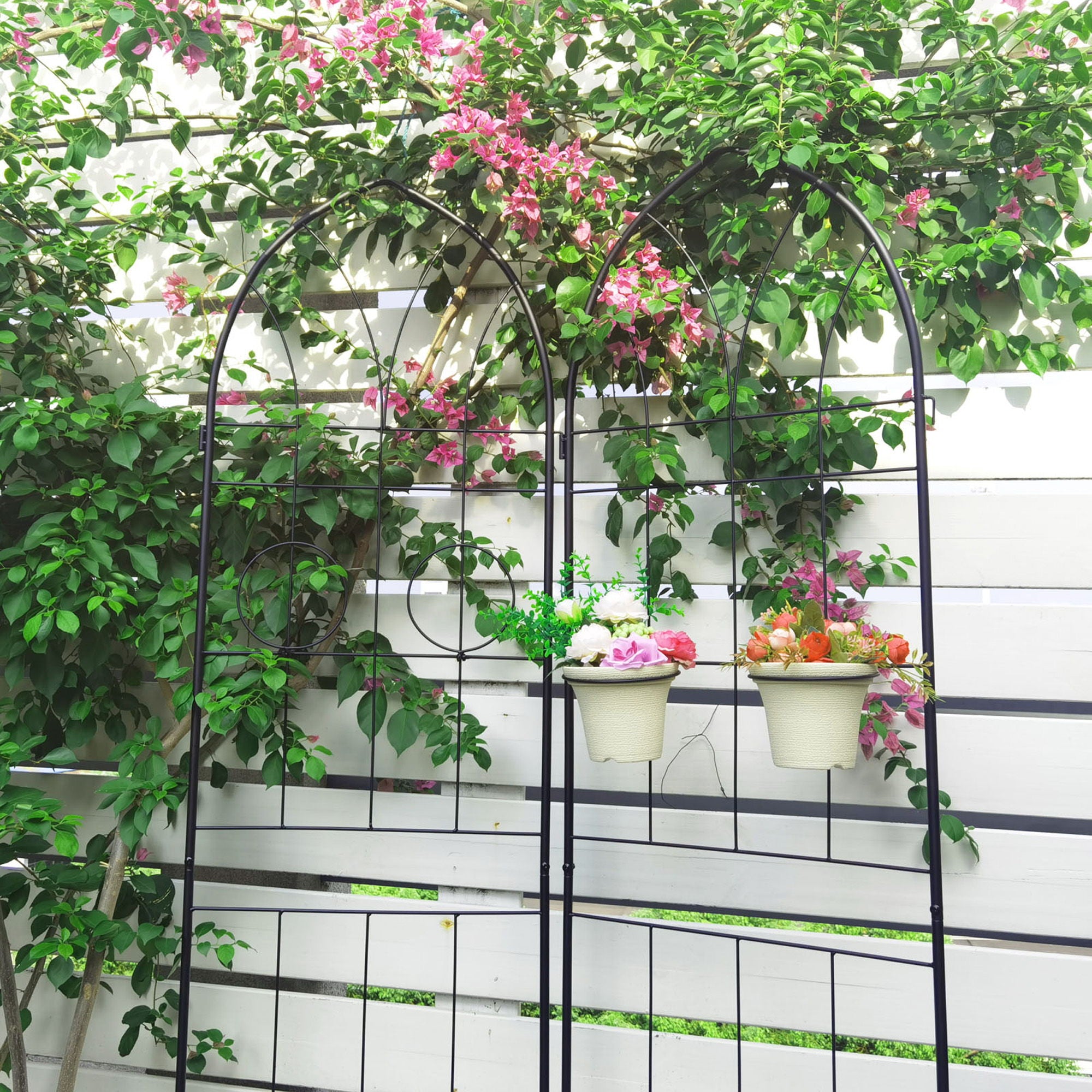 Metal Garden Trellis Rustproof Trellis For Climbing Plant, Outdoor Flower Support