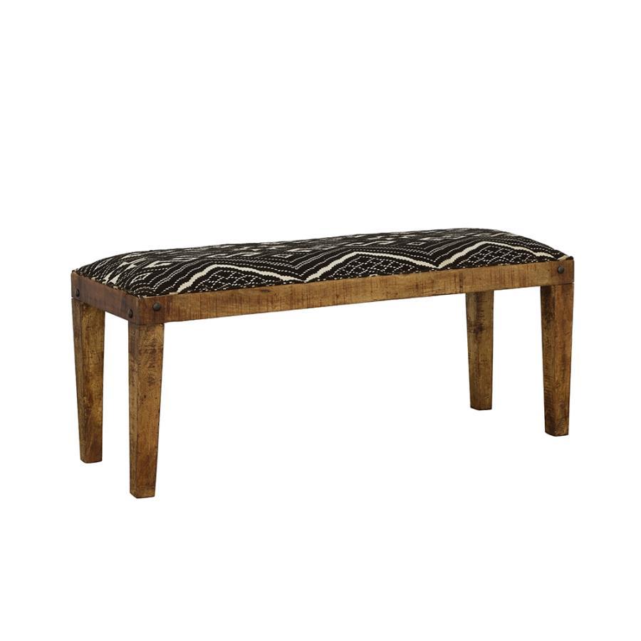 Coaster Fine Furniture Lamont - Fabric Upholstered Accent Bench - Black And Natural | Meri Furniture