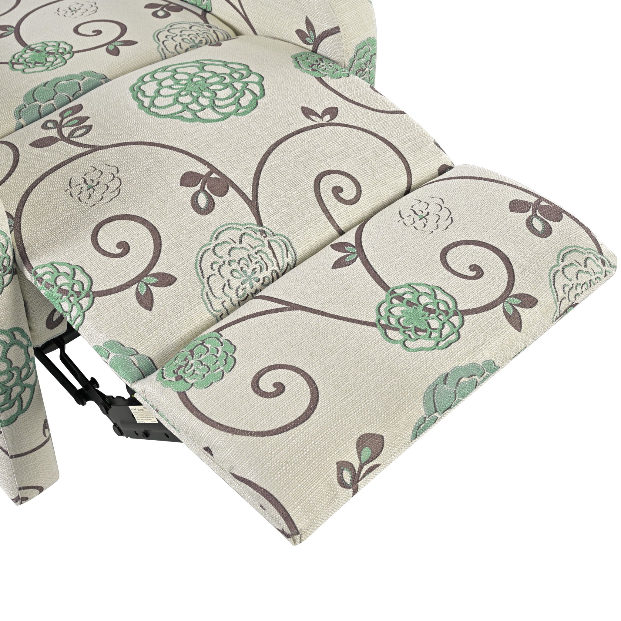 Modern Manual Recliner, Home Theater Chair With Adjustable Backrest For Living Room - Beige / Blue