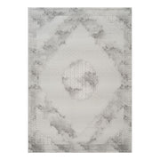Geometrix - 5'3" X 7'3" Medallion Area Rug With Geometric 3D Effect - Ivory / Gray