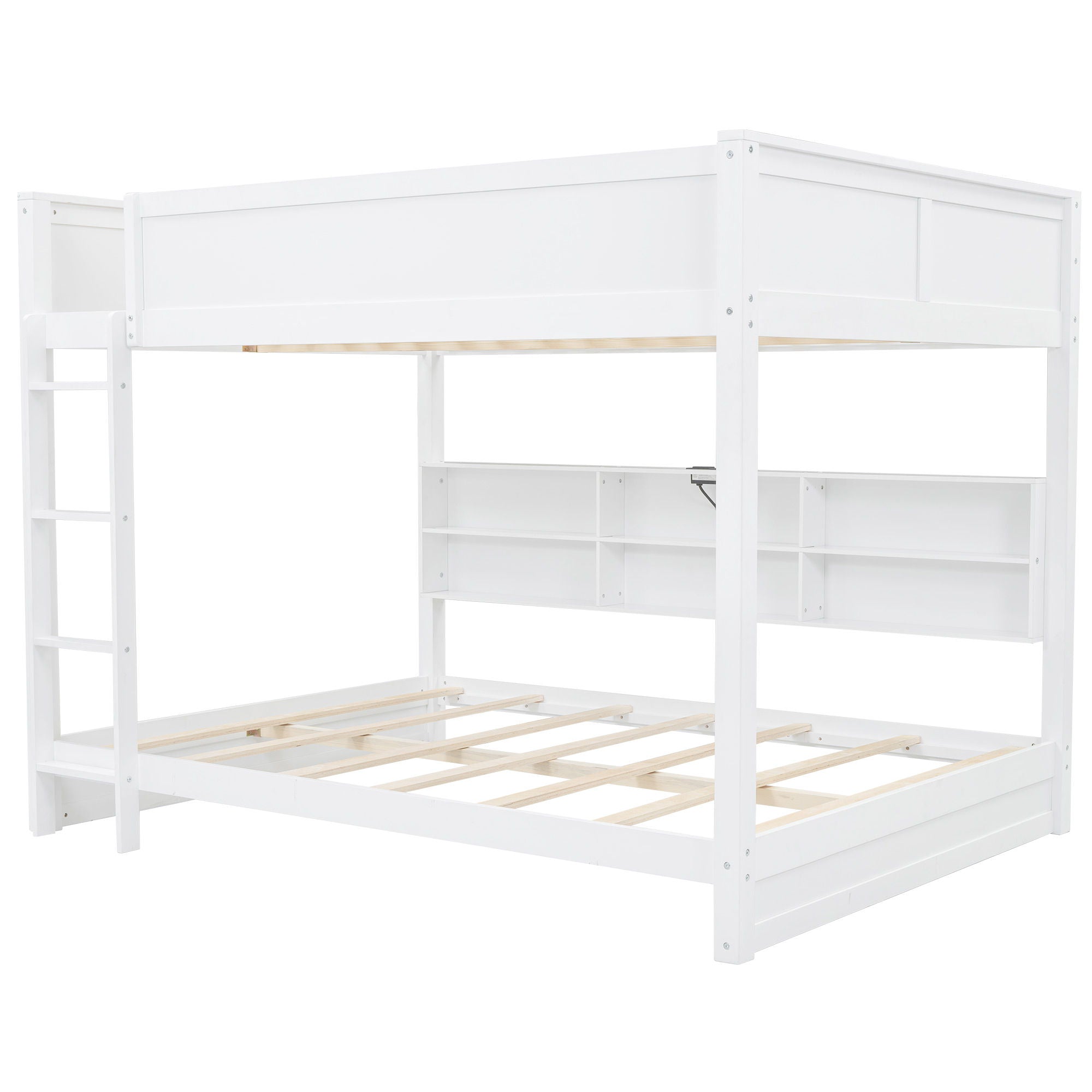 Bunk Bed With Storage Cabinets And USB Ports