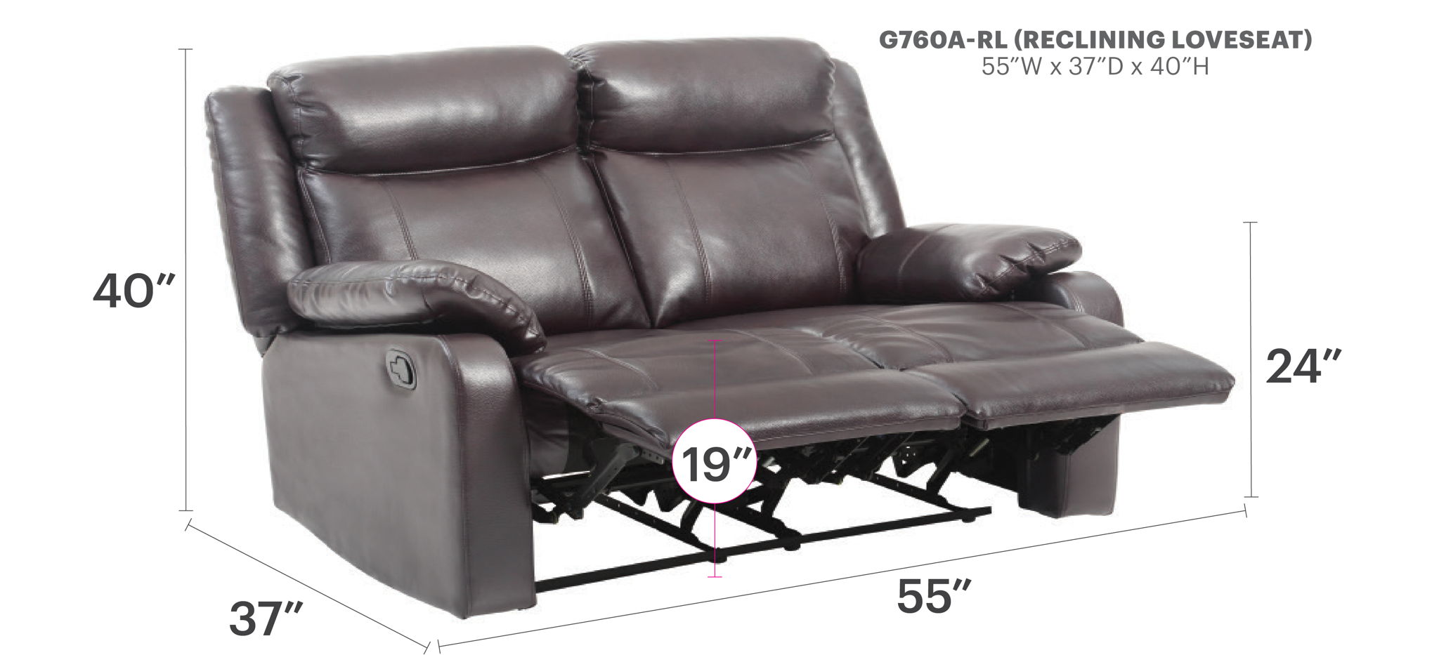 Stylish Reclining Loveseat For Two