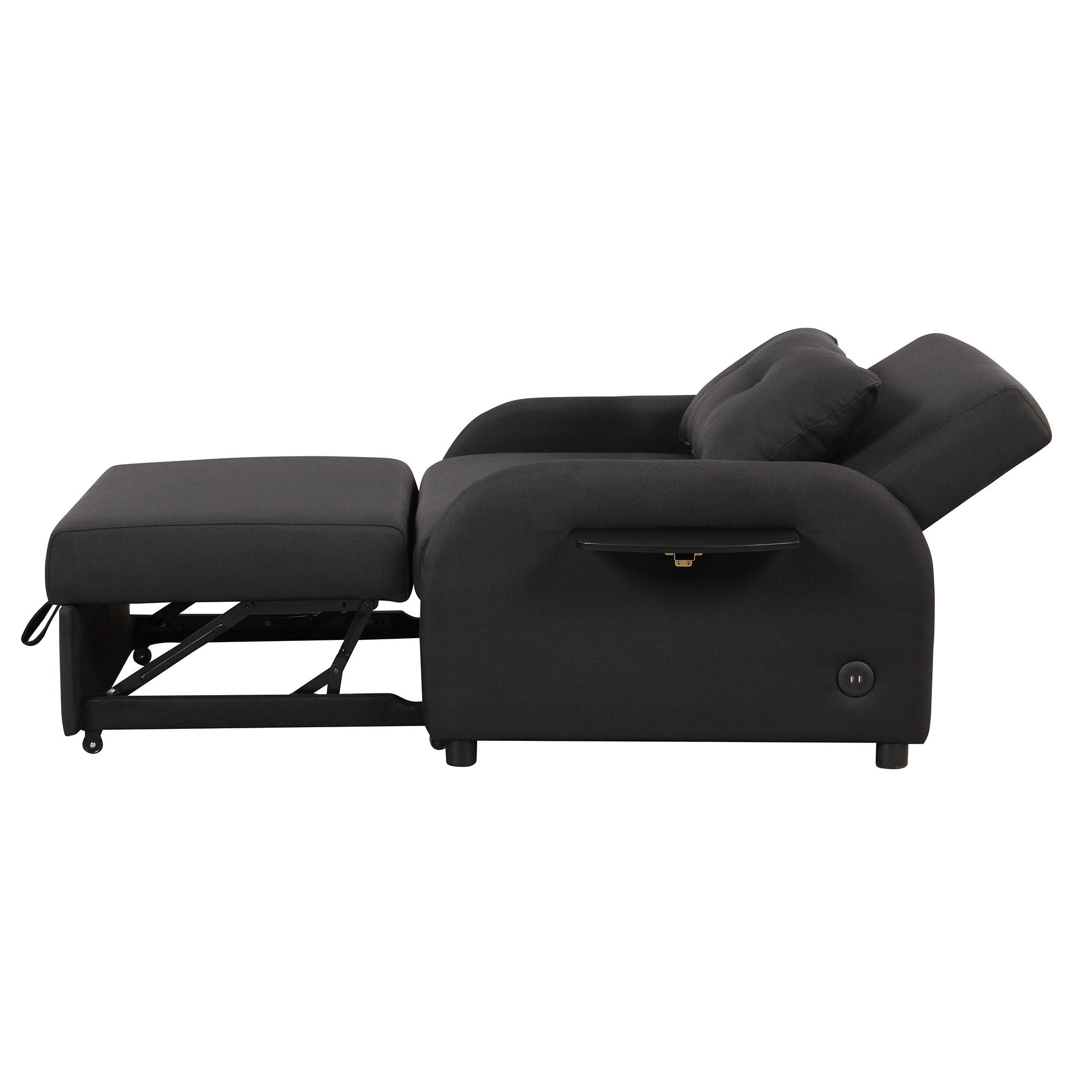 Versatile Pull Out Sofa Sleeper 3 In 1 With Wing Table & USB Charge, Compact Design