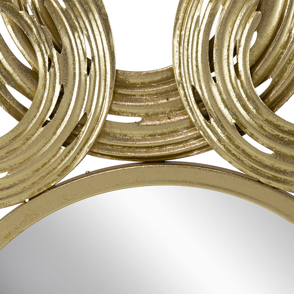 Sunburst Metal Decorative Mirror With, Boho Wall Decor Sun Mirror For Living Room Bathroom Enterway - Gold