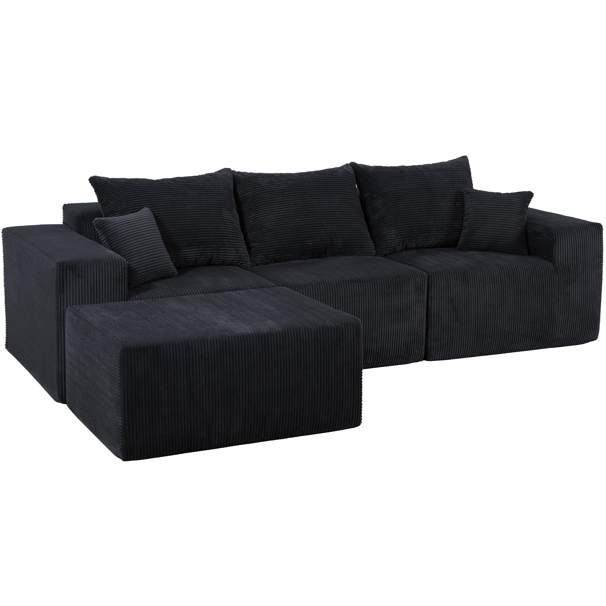 Modular Sectional Sofa, Convertible Couch With Chaise Corduroy
