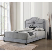 ACME Frankie - Queen Bed - Gray Velvet | Meri Furniture