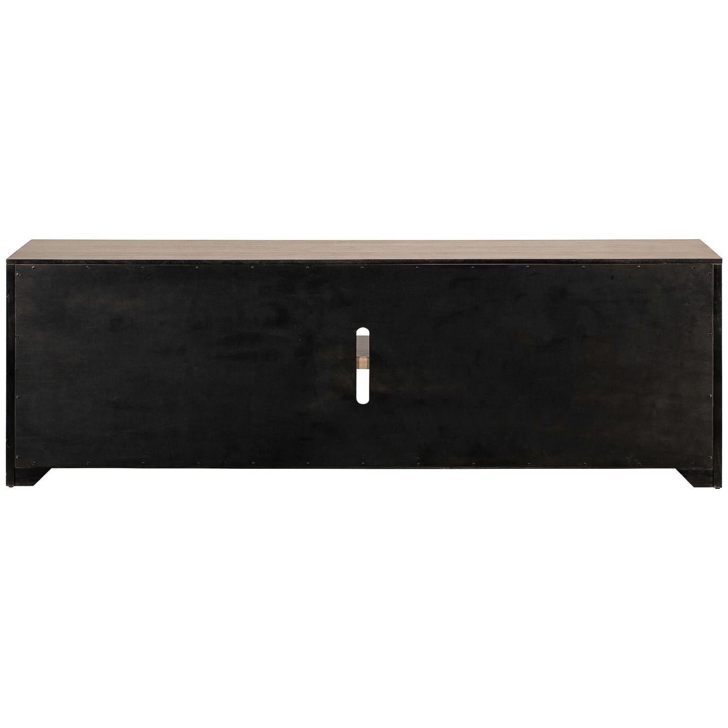 Fireplace TV Console - 82" Console With Fire FTS - Light Brown