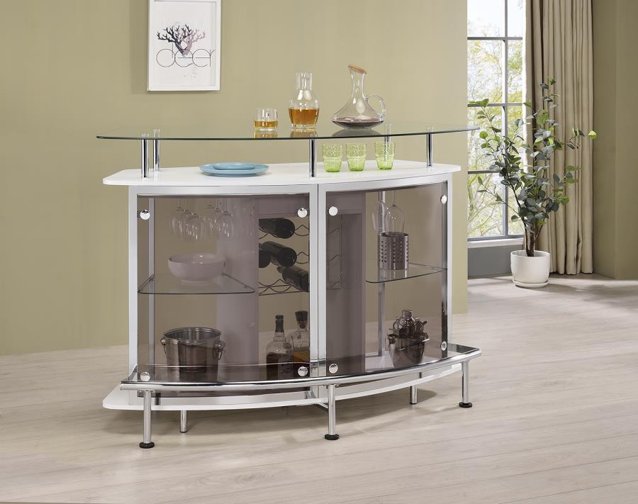 Coaster Fine Furniture Gideon - Curved Glass Top Home Cabinet | Meri Furniture