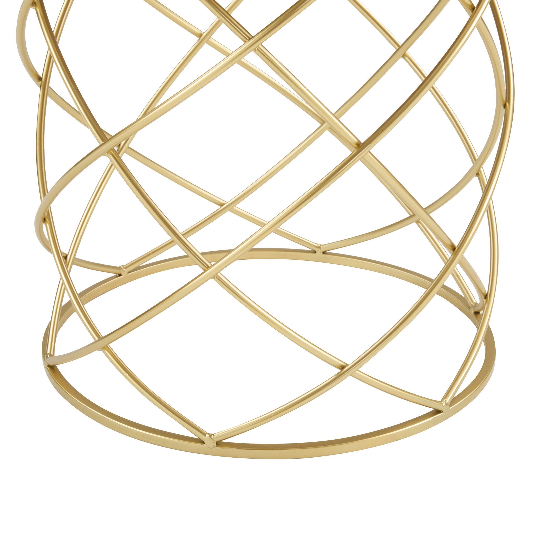 Contemporary Golden Side Table With Top And Metal Frame - Natural / Gold