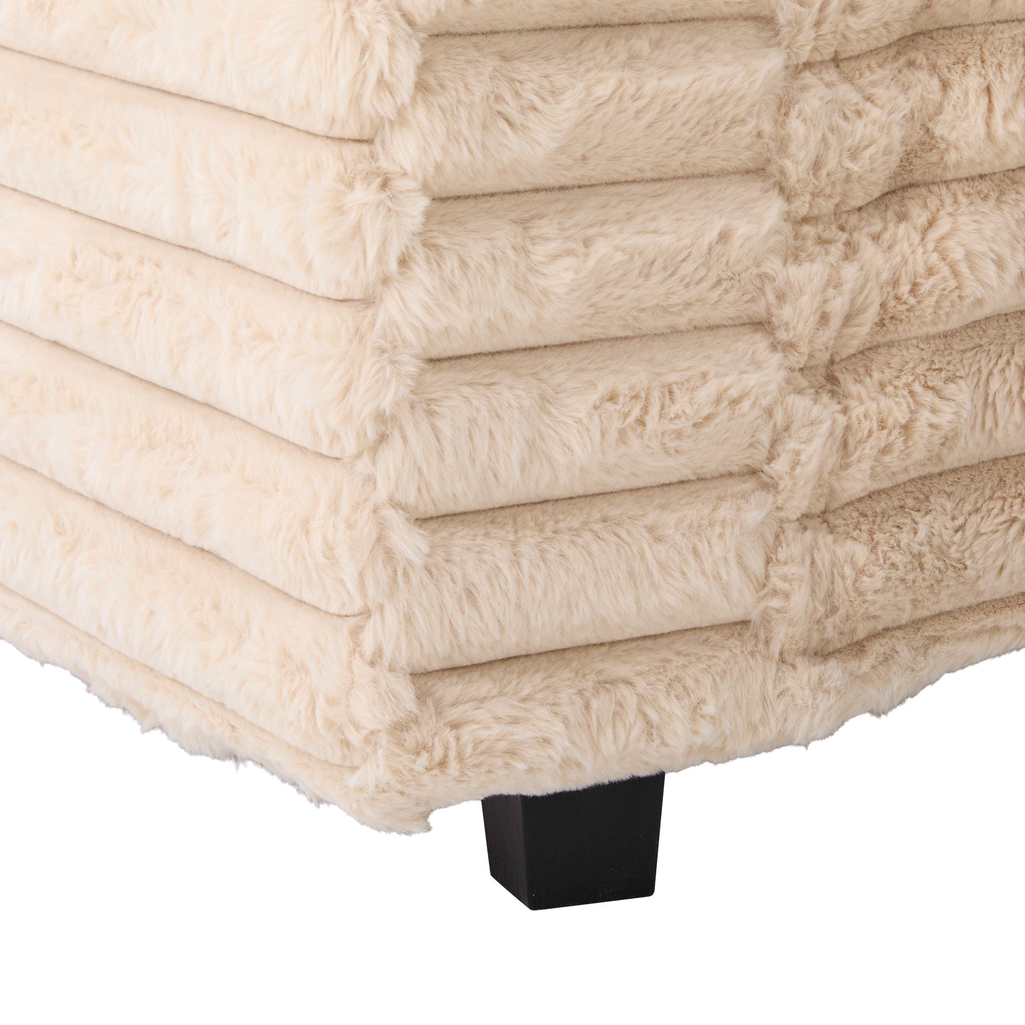 Plush Oversized Double Chaise Lounge Sofa Bed With USB Ports And Cup Holders