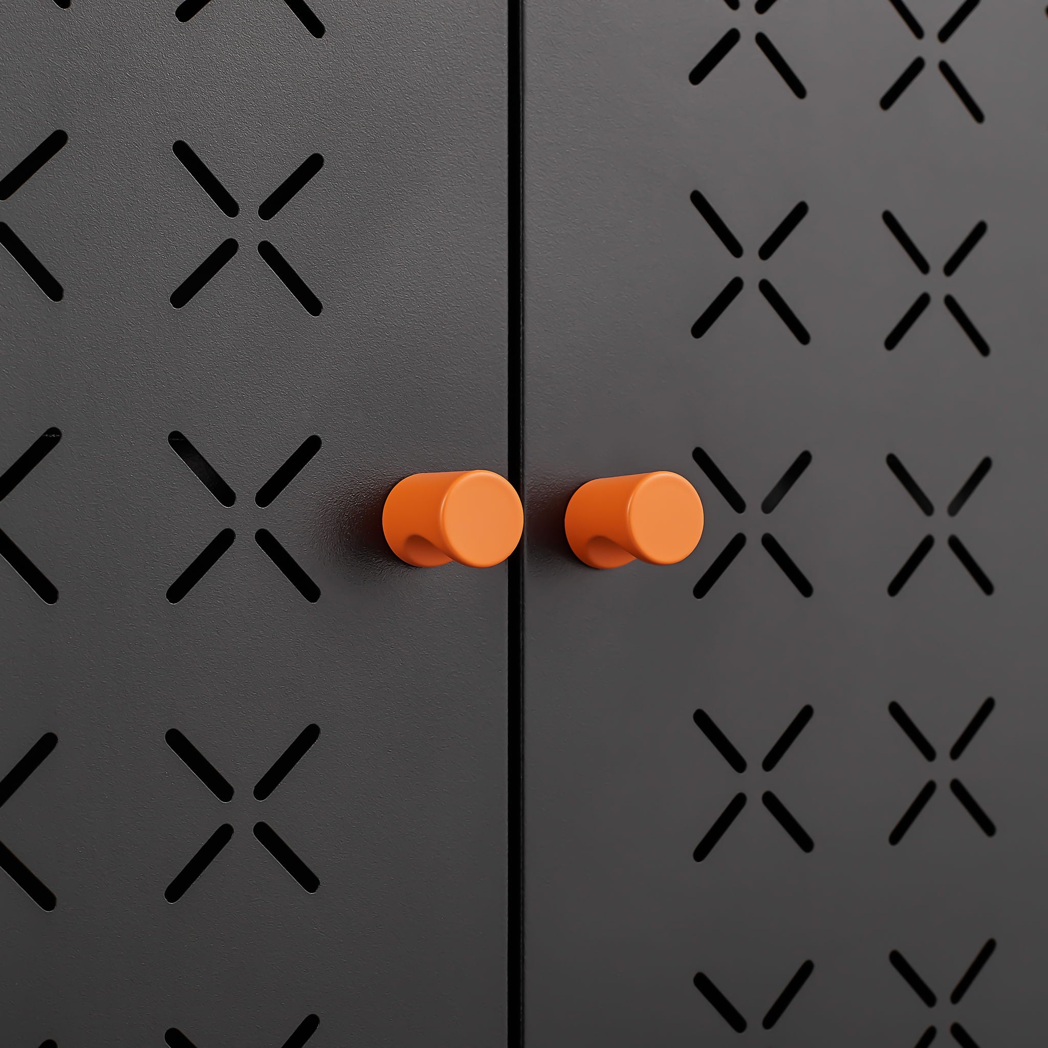 Grid Double Door Shoe Cabinet With Adjustable Compartments And Moisture-Proof Design In White Metal