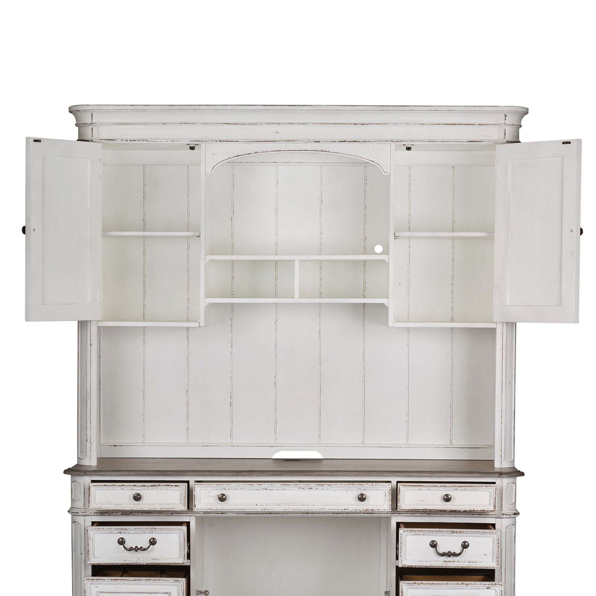 Liberty Furniture Magnolia Manor - Jr Executive Credenza Hutch - White | Meri Furniture