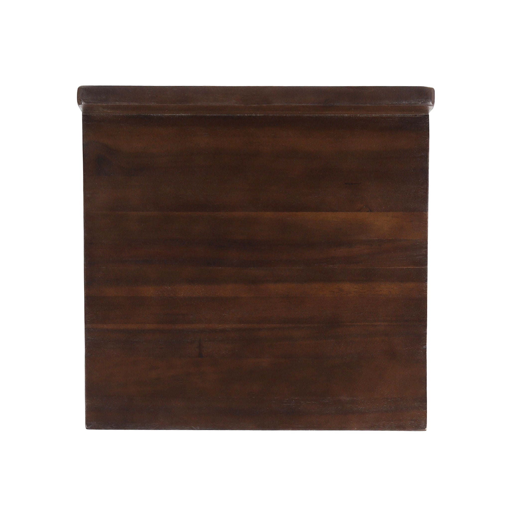 Outdoor Bar Stool With Low Backrests And Wood Seats (Set of 2) - Dark Brown / Black