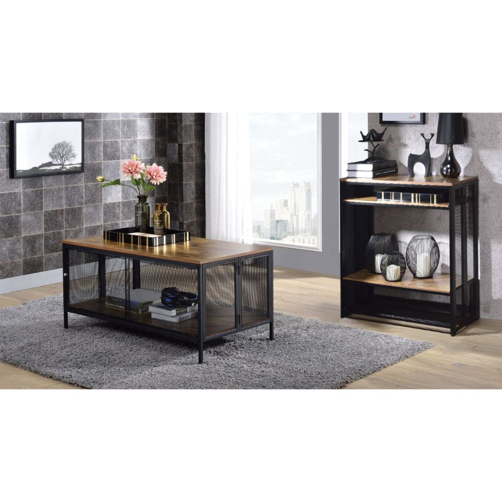 ACME Winam - Coffee Table - Antique Oak & Black | Meri Furniture