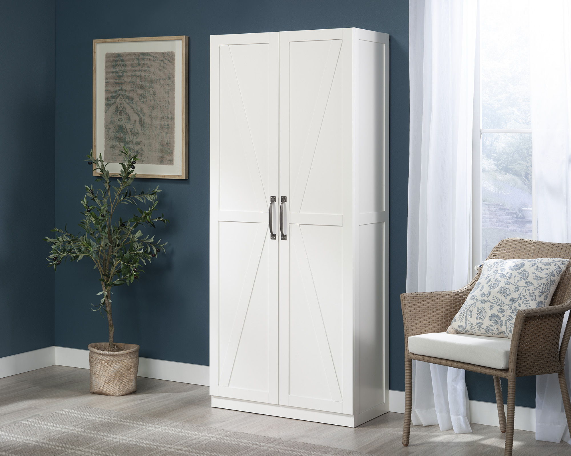 2-Door Farmhouse Storage Cabinet in White