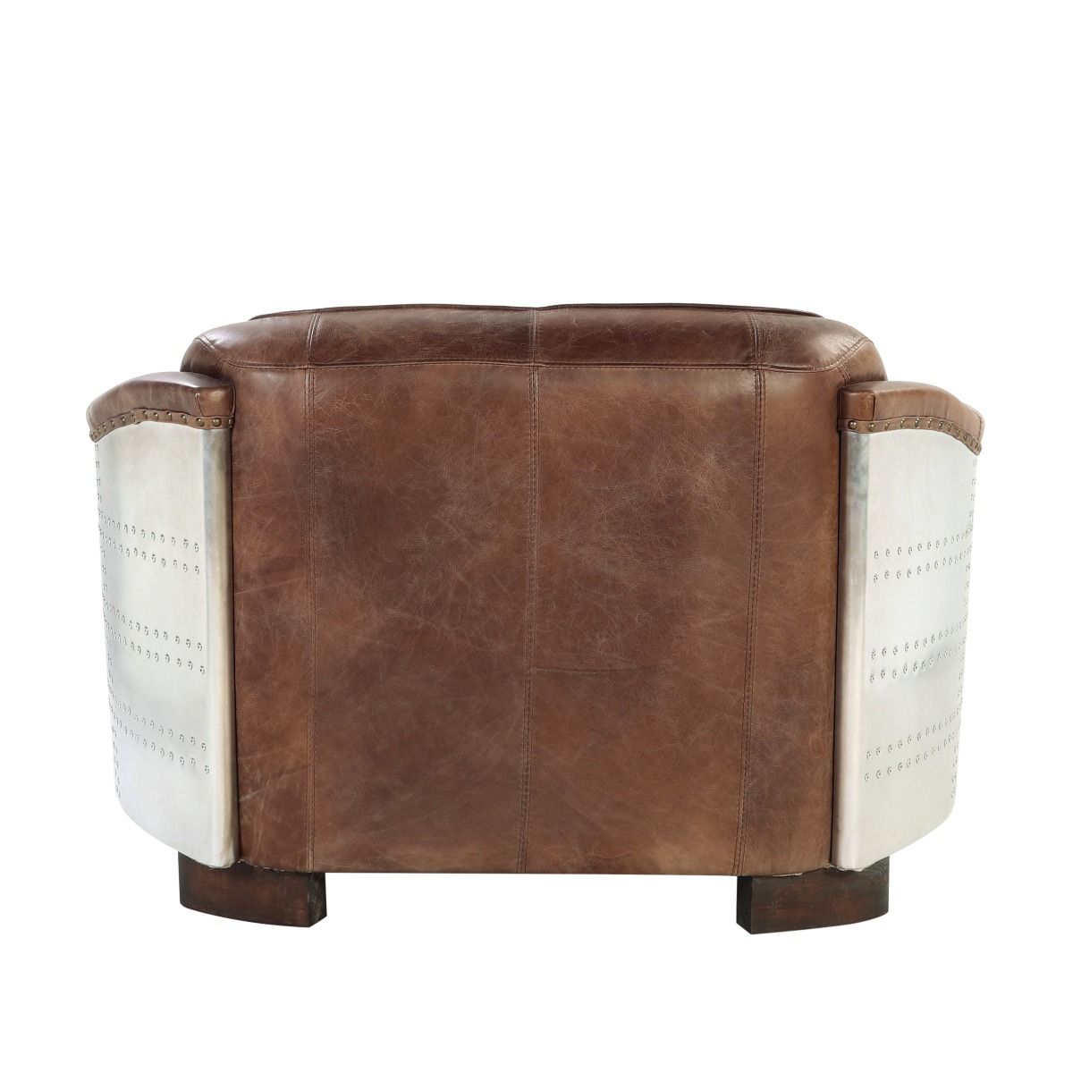 ACME Brancaster - Loveseat - Retro Brown Top Grain Leather & Aluminum | Meri Furniture