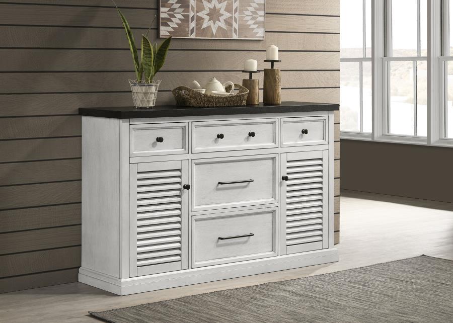 Coaster Fine Furniture Aventine - 5-Drawer Sideboard Buffet Cabinet - Vintage White | Meri Furniture