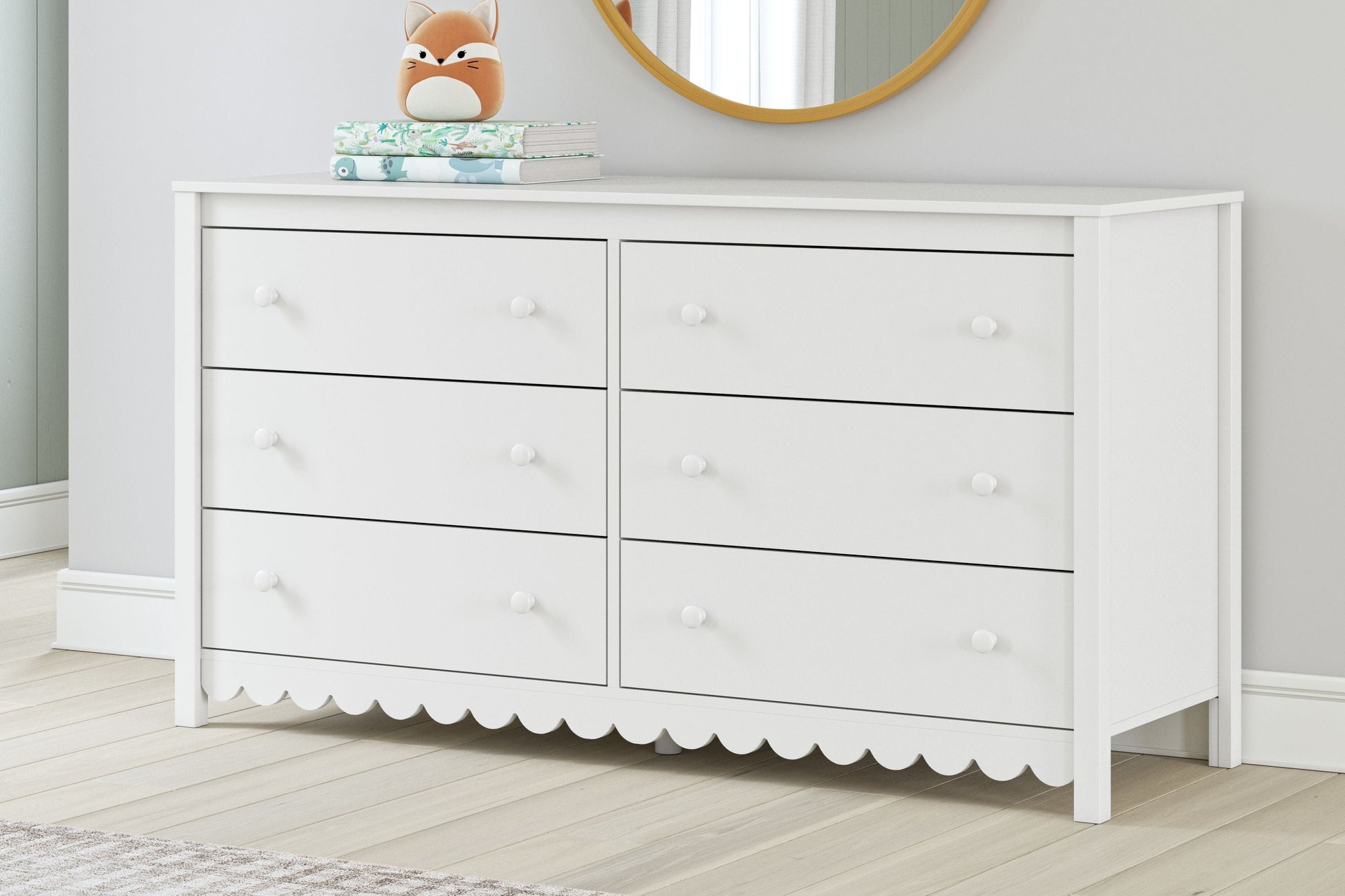 Signature Design by Ashley® Hallityn - White - Six Drawer Dresser | Meri Furniture