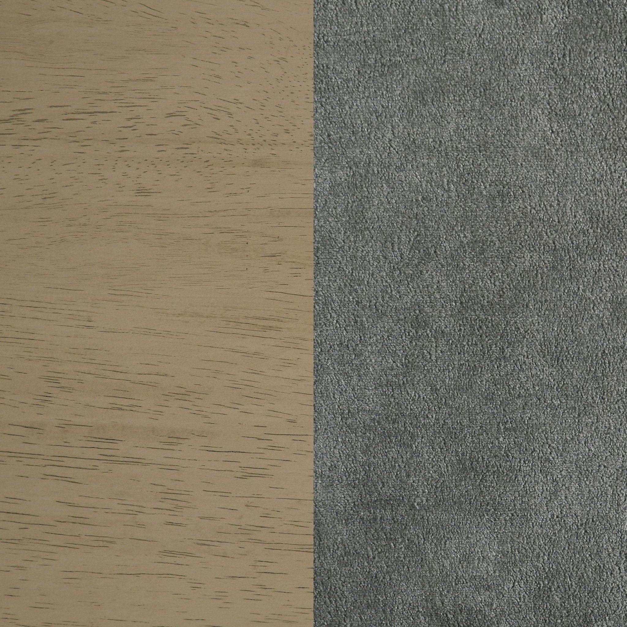 Redbridge Velvet Upholstered Side Chair Grey and Natural Oak (Set of 2)