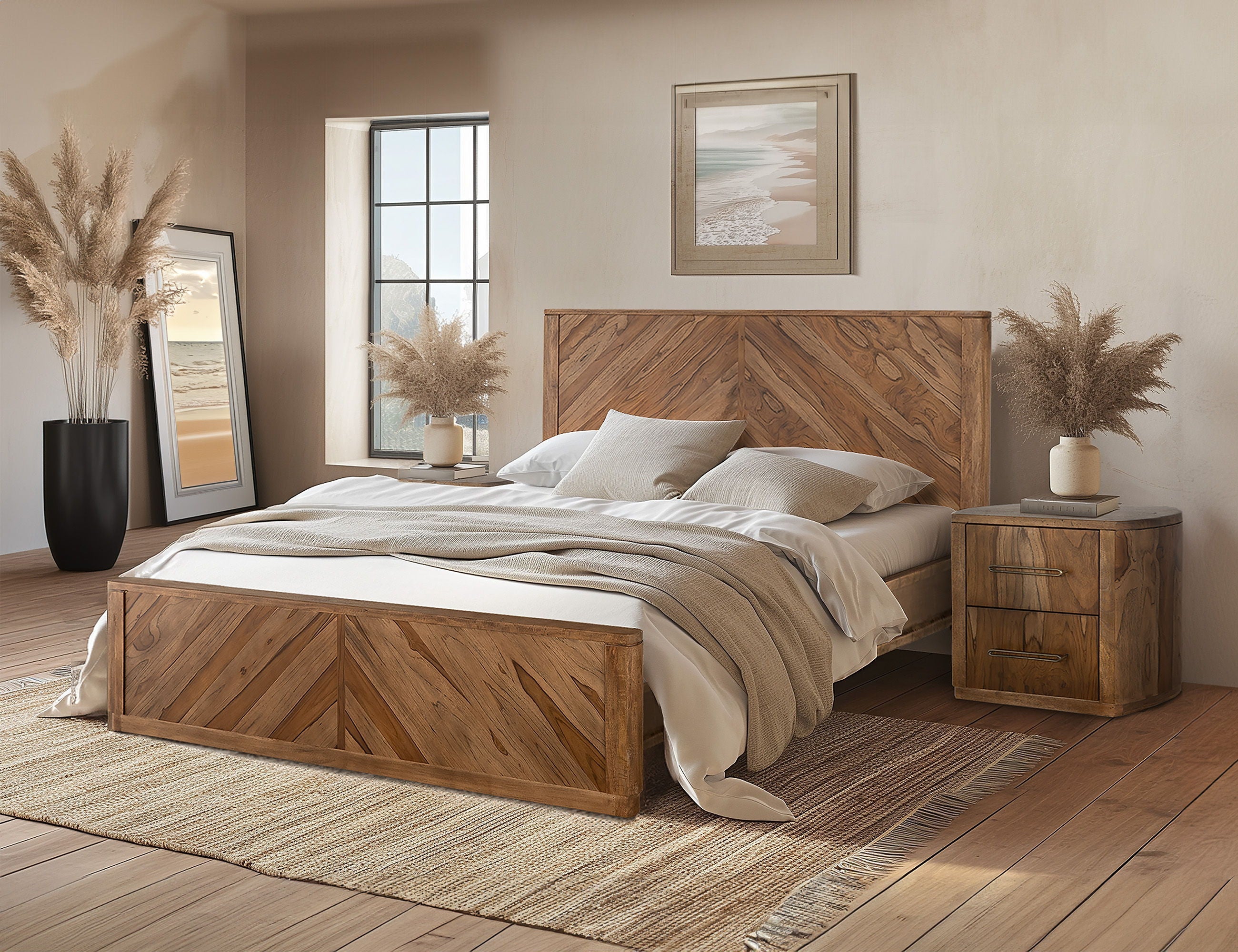 International Furniture Direct Balam - Nightstand - Brown | Meri Furniture
