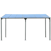 Outdoor Wall Mounted Gazebo With Sloped Roof Design, Uv Protection, And Durable Iron Frame - Gray