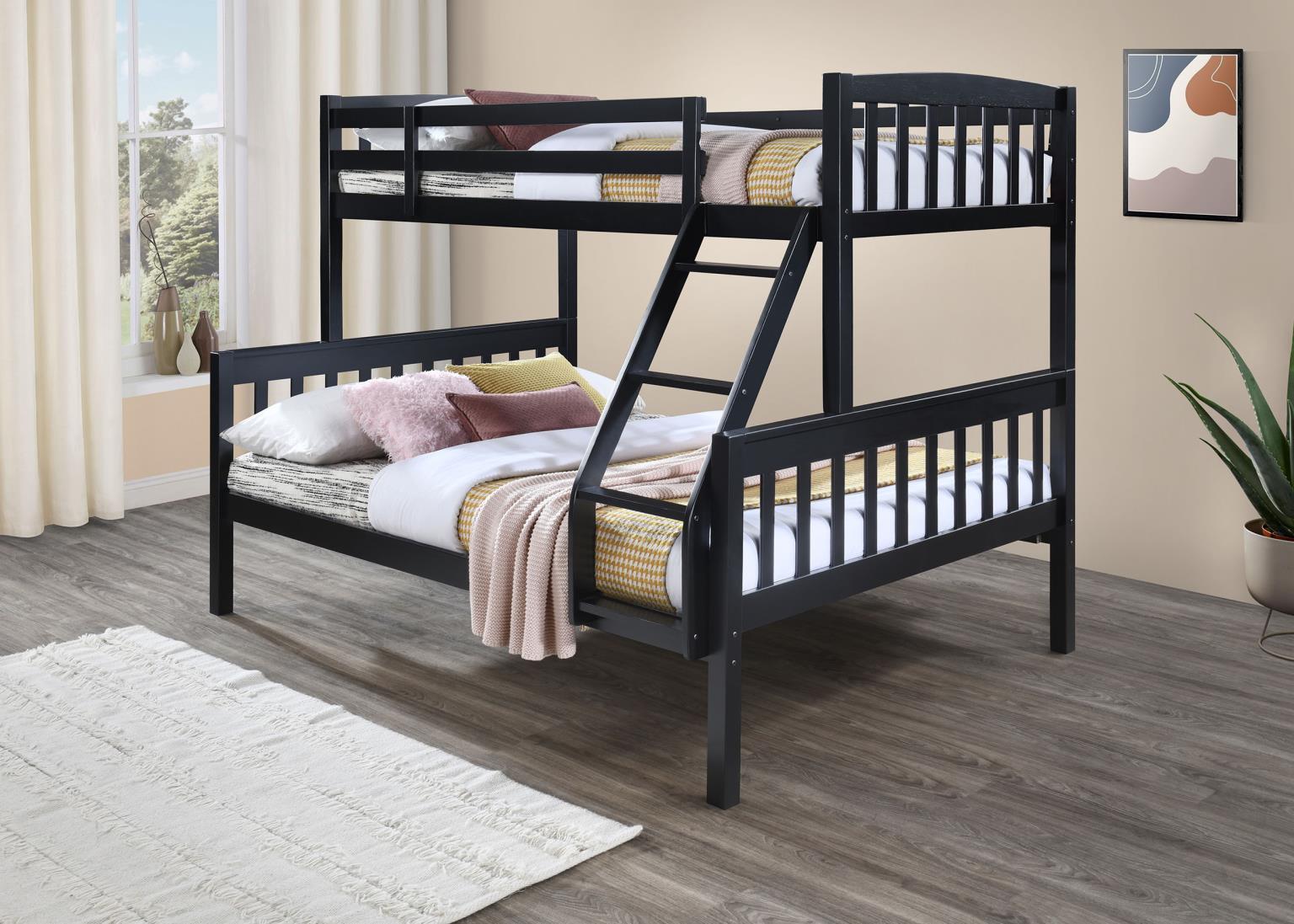 S095 - Twin / Full Bunk Bed - Black
