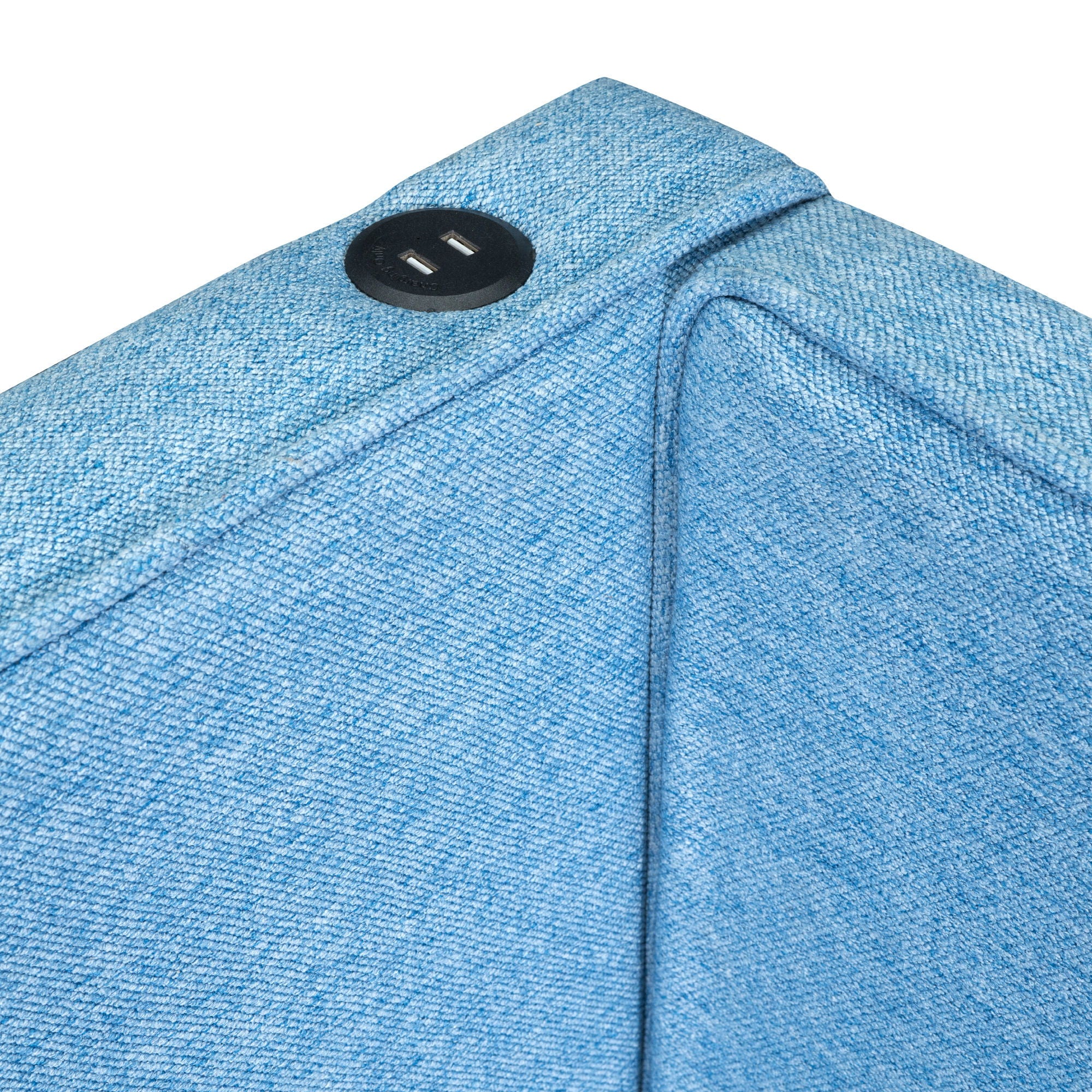 Modern Upholstered Platform Bed With USB Ports And LED Belt