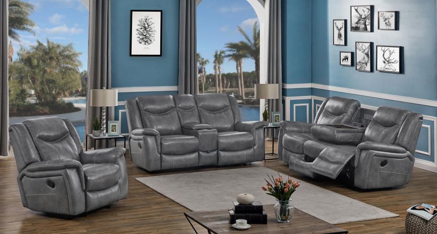 Coaster Fine Furniture Conrad - Upholstered Padded Arm Motion Sofa Set | Meri Furniture