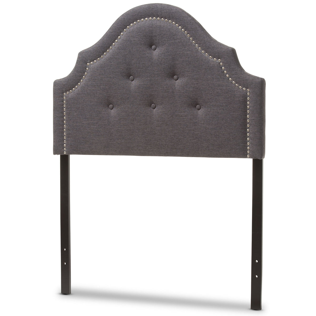 Cora Modern and Contemporary Dark Grey Fabric Upholstered Twin Size Headboard