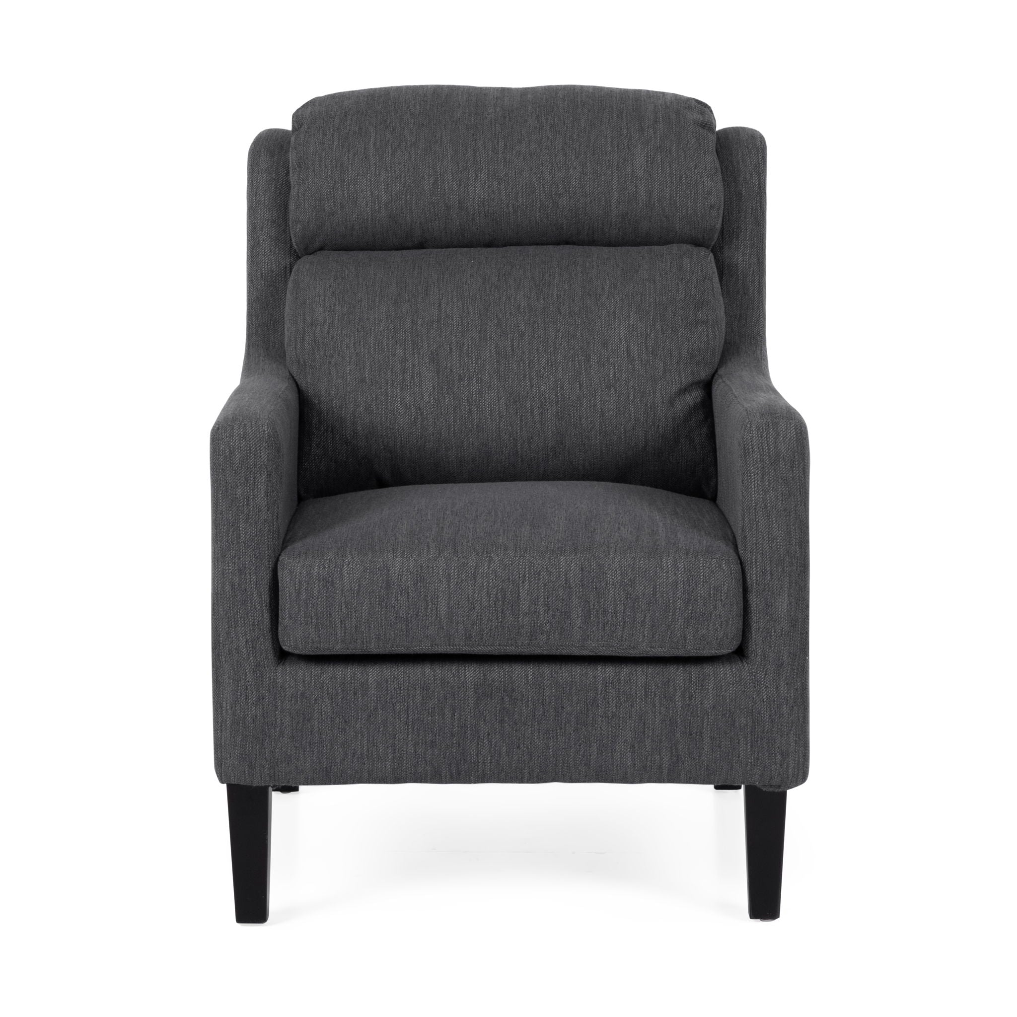 Contemporary Club Chair With Upholstered Fabric And Rubberwood Legs