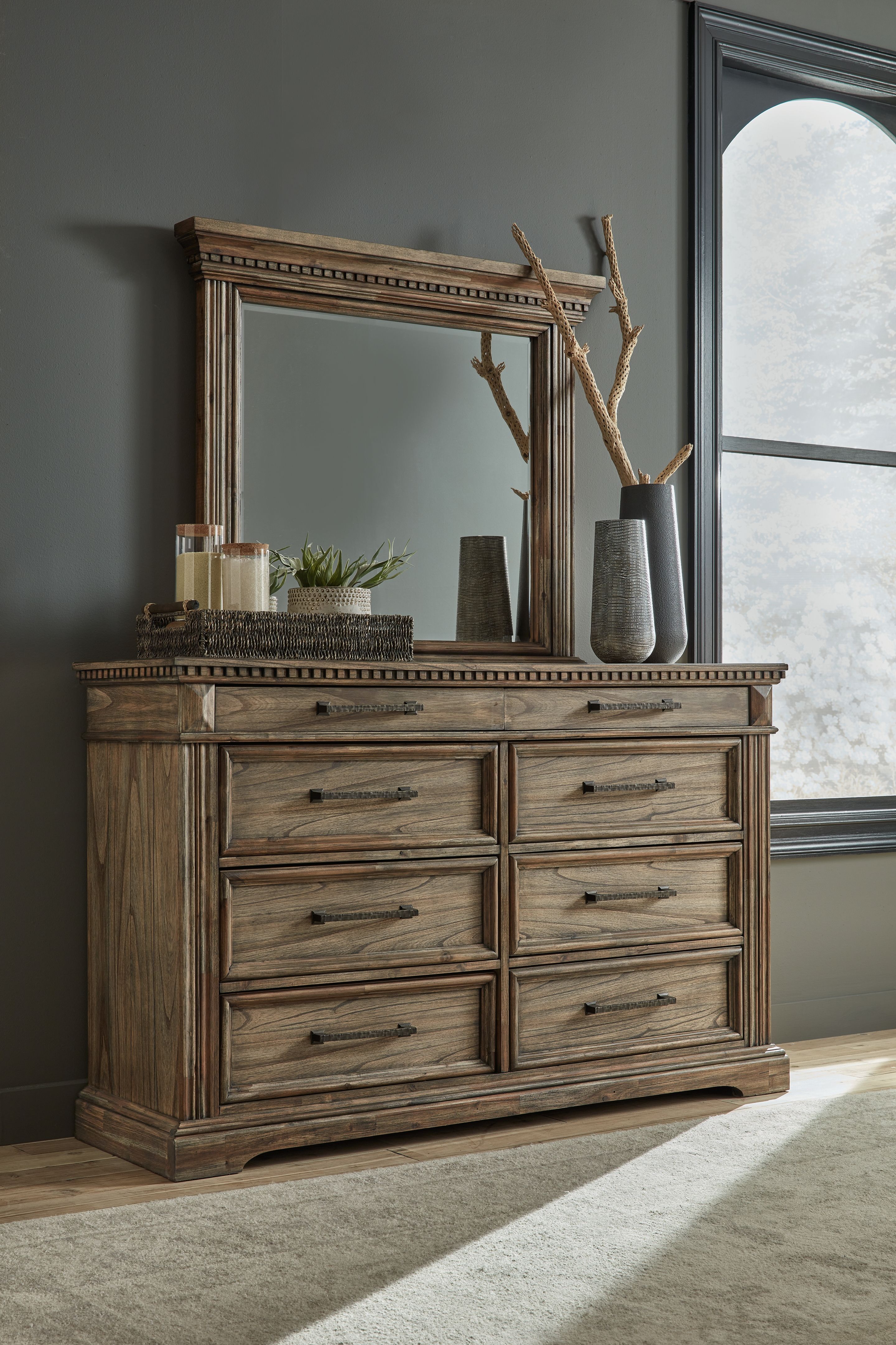 Signature Design by Ashley® Markenburg - Brown - Dresser, Mirror | Meri Furniture
