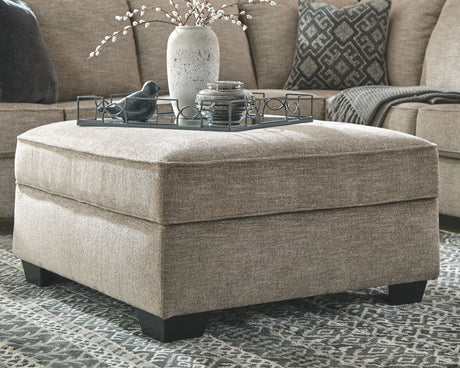 Ashley Furniture Bovarian - Stone - Ottoman With Storage | Meri Furniture
