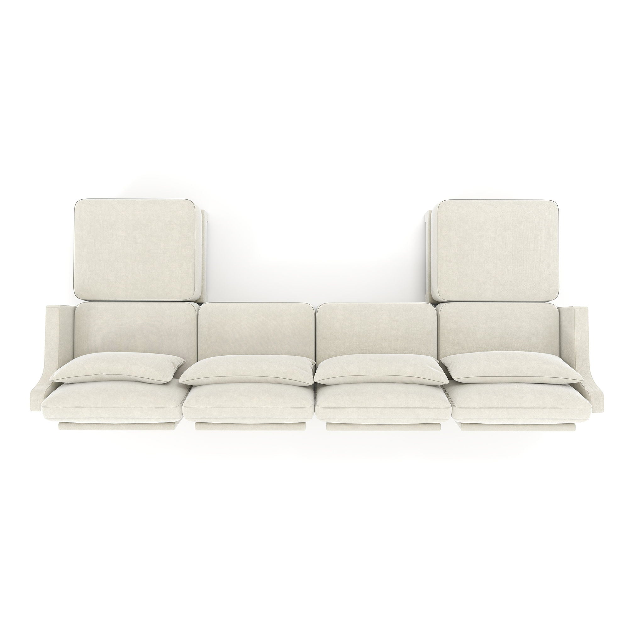 Stylish Sofa With Ottoman And Lumbar Pillows, Ergonomic Design