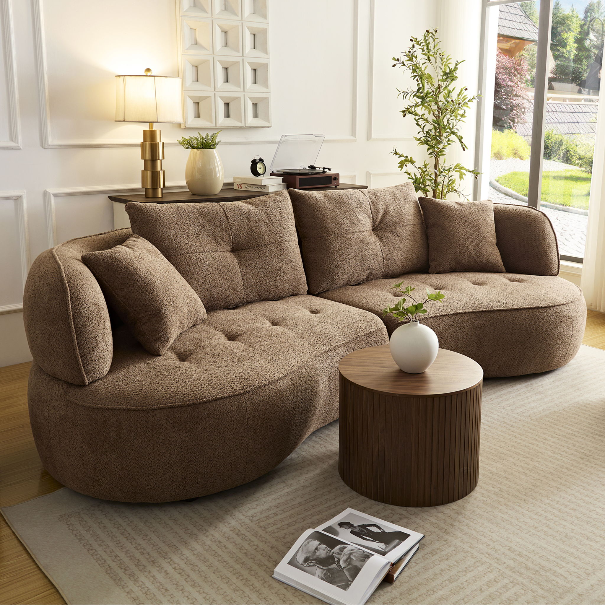 Modular Sofa, Durable Fabric, Solid Wood Frame, High Density Sponge Padding, Seating For 4