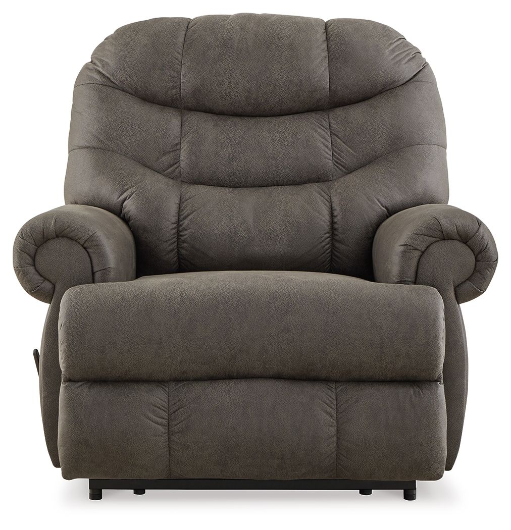 Signature Design by Ashley® Camera Time - Gunmetal - Zero Wall Recliner | Meri Furniture