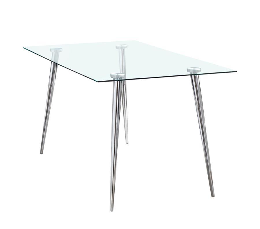 Coaster Fine Furniture Gilman - Rectangular 64-inch Glass Top Dining Table | Meri Furniture