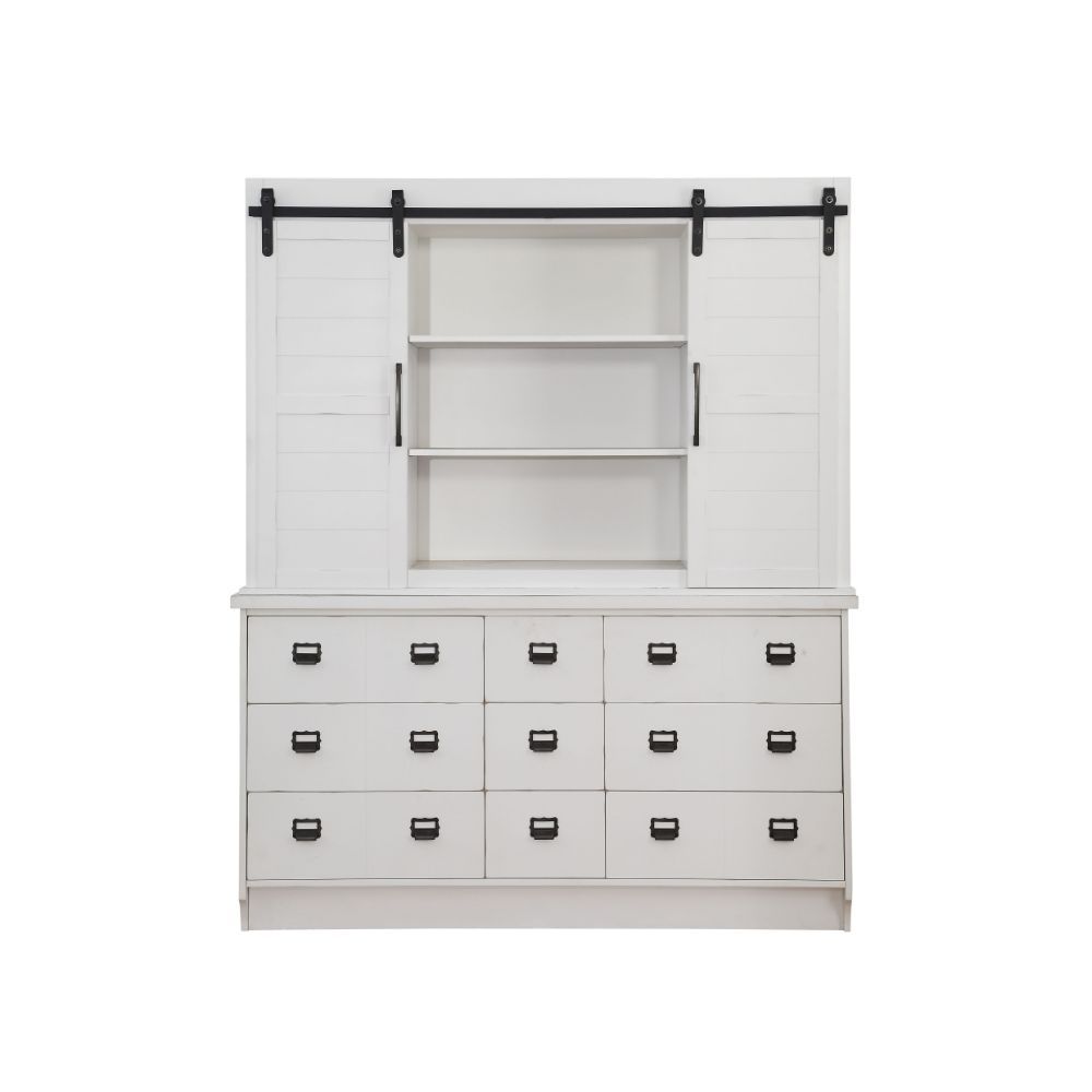 ACME Renske - Hutch & Buffet - Antique White | Meri Furniture