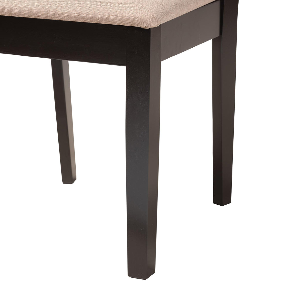 Florencia Modern Beige Fabric and Espresso Brown Finished Wood 5-Piece Dining Set