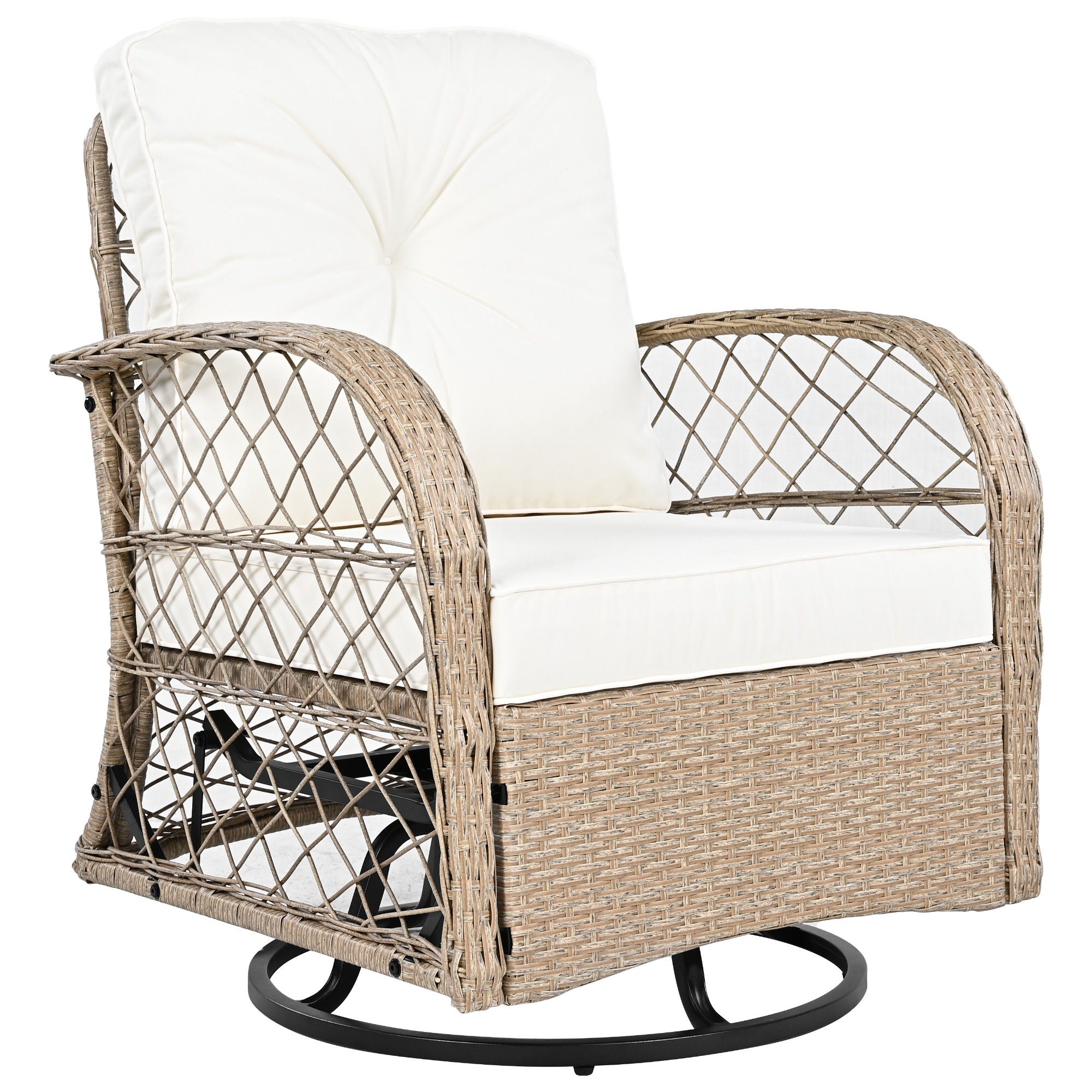 3 Piece Outdoor Chair & Table Set Chat Set, 2 Person Rattan Seating Group