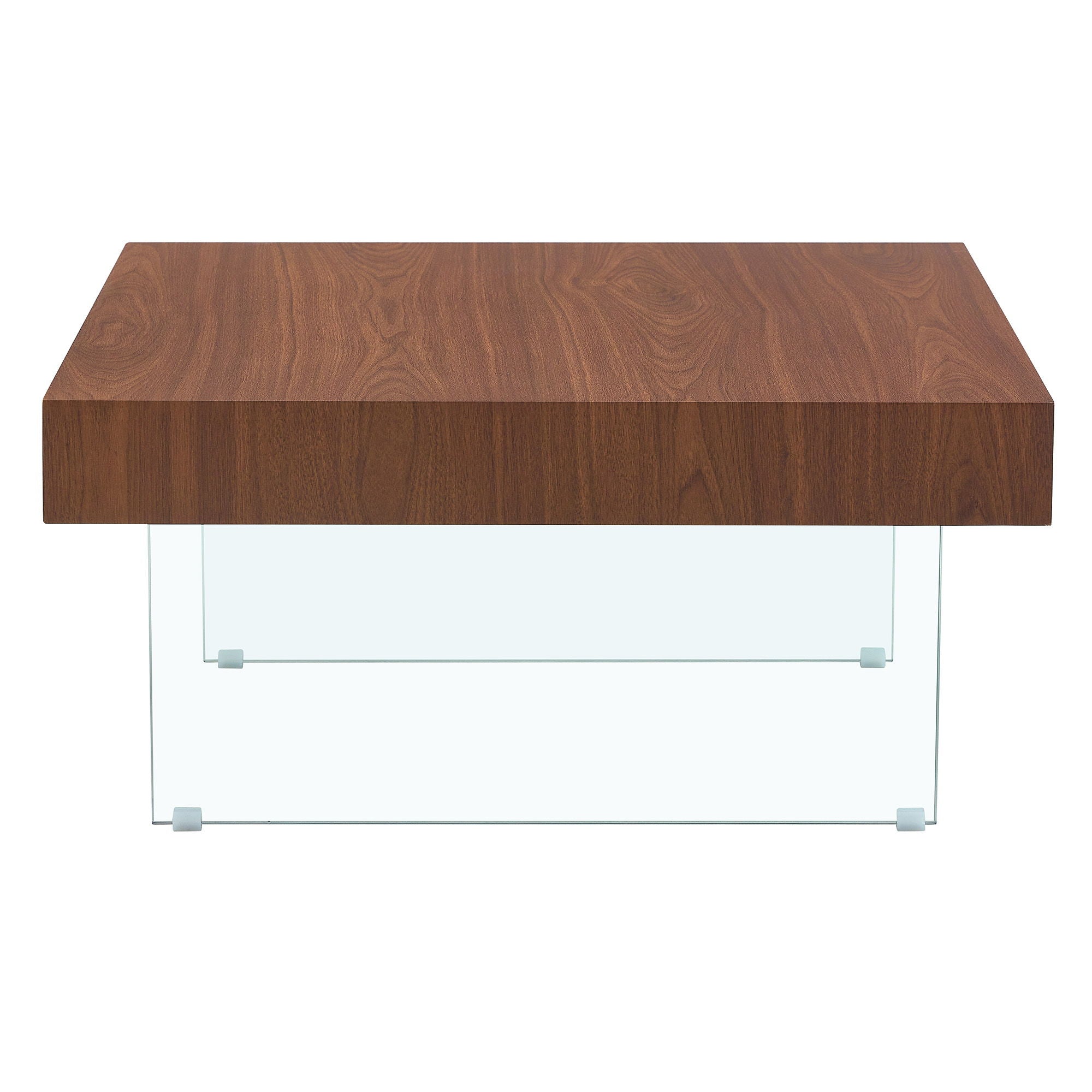 Natural Style Coffee Table With Glass Legs - Wood Grain Texture